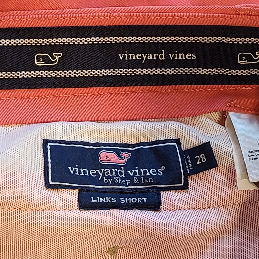 Vineyard Vines Links Shorts Mens 28 Salmon Coral Pink - Picture 3 of 7